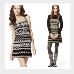 NWT Missoni for Target black white chevron print knit mini dress M
